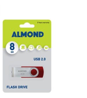 Almond flash drive Usb 8GB twister κόκκινο