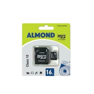 Almond μνήμη micro SDHC με αντάπτορα MSD 16 GB Class 10