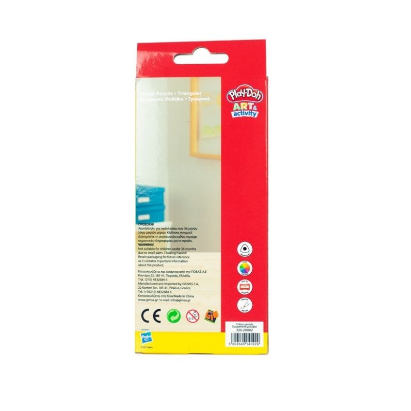 Play-Doh τριγωνικές ξυλομπογιές 24 χρώματα 320-20002 2 μολυβια jumbo