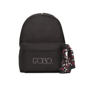 Polo Original Double 600D σχολική τσάντα πλάτης με μαντήλι μαύρο