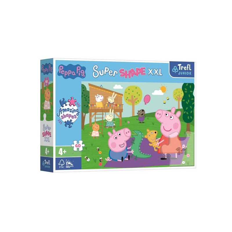 Trefl – Puzzle Super Shape XL, Playing With My Little Brother 60 Pcs 50011