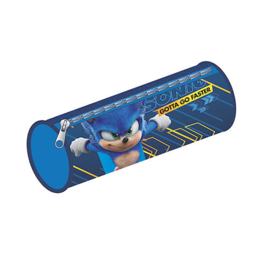 Gim Sonic Κασετίνα Βαρελάκι με 1 Θήκη σε Μπλε χρώμα 334-80140