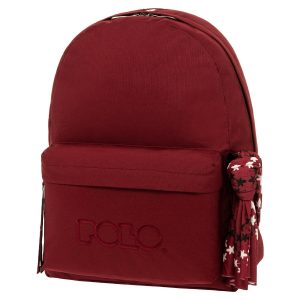 Polo Original Scarf Σχολική Τσάντα Πλάτης Γυμνασίου - Λυκείου σε Μπορντό χρώμα 9-01-135-3301