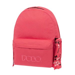 Polo Original Double Scarf Jean Σχολική Τσάντα Πλάτης Γυμνασίου - Λυκείου Κοραλί  9-01-135-3600