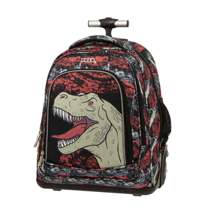 Σακίδιο Trolley Polo Rolling Dinosaur Κόκκινο 9-01-016-8185