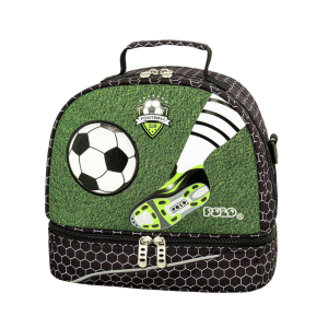 Polo Kid’s Fun Σχολικό Ισοθερμικό Τσαντάκι Φαγητού Πλάτης 6lt Μαύρο Ποδόσφαιρο 26x15x24εκ. Football 907104-8346